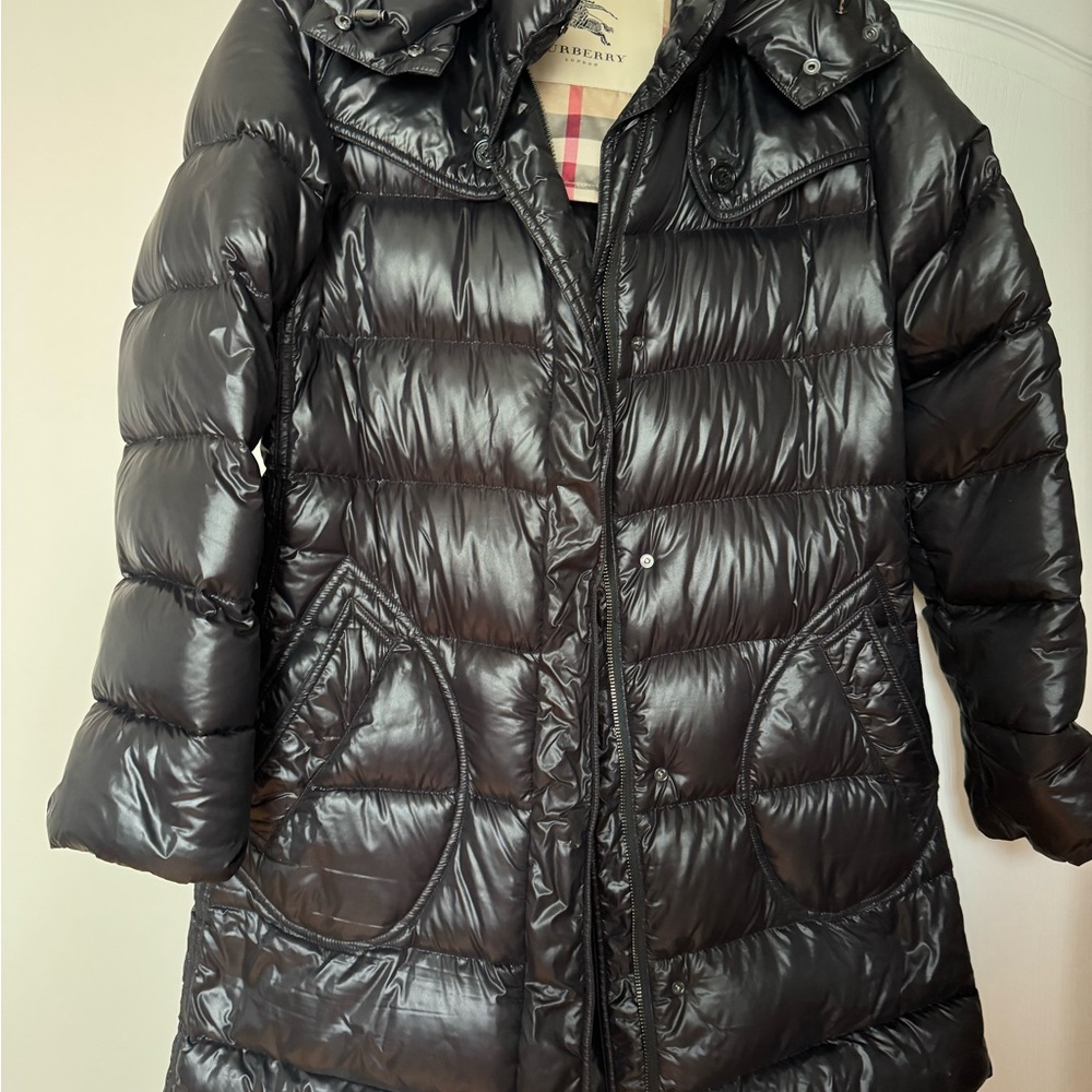 Burberry coat with detachable hood